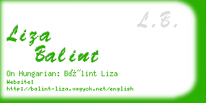 liza balint business card